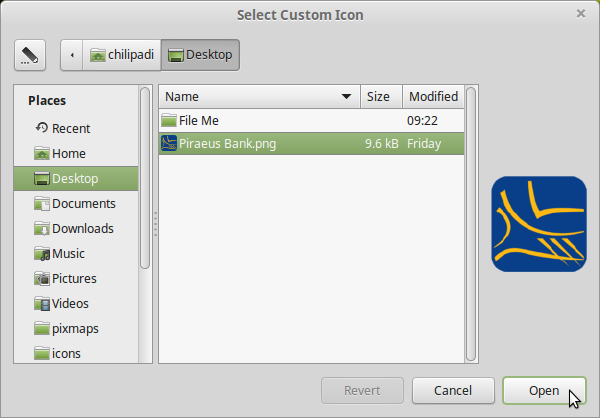 Select Custom Icon